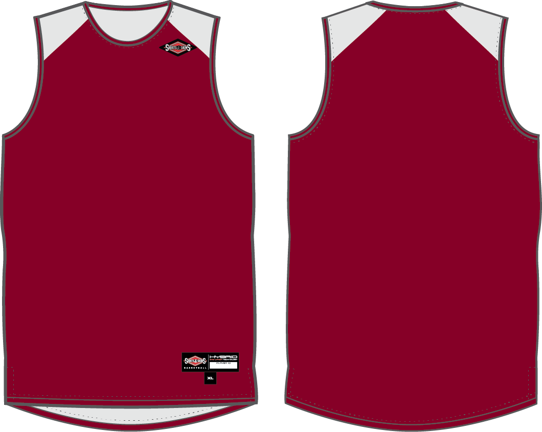 Shirts & Skins Cardinal/Off-White Hybrid Reversible Jersey