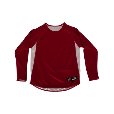 Shirts & Skins Basketball Cardinal/White Hybrid "One Layer" Reversible L/S Shooting Shirt