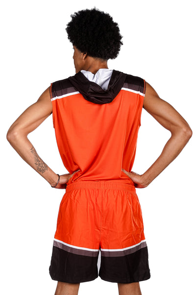 Shirts & Skins Basketball Custom Core Fusion Hooded Sleeveless Shirt Back with Hood down