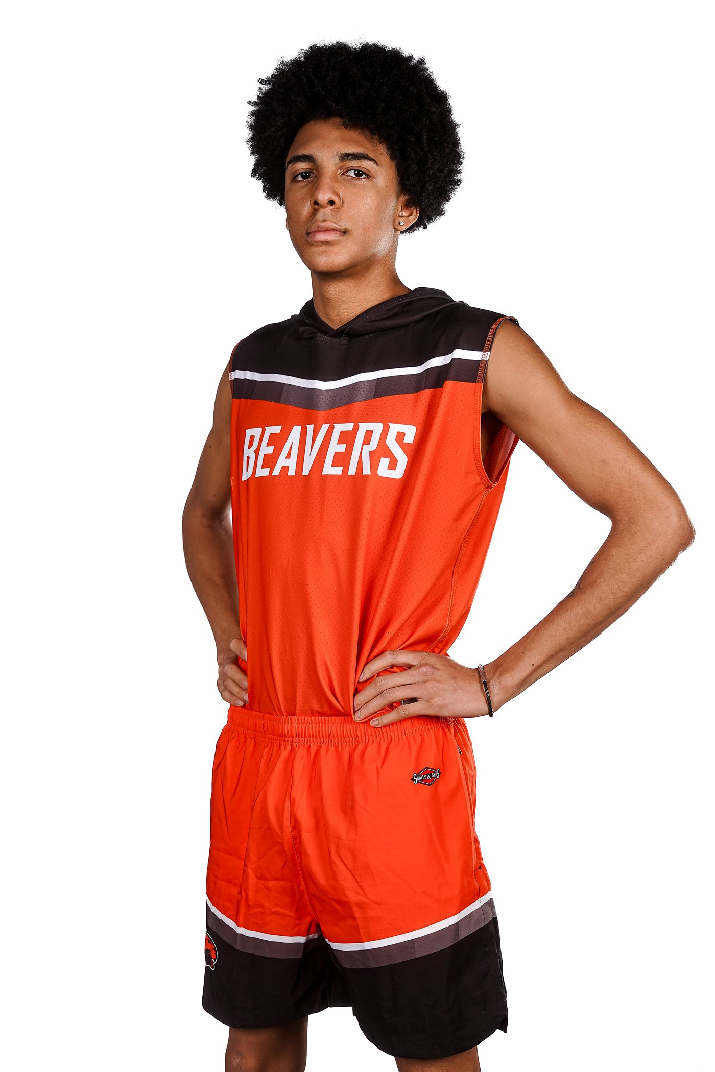 Shirts & Skins Basketball Custom Core Fusion Hooded Sleeveless Shirt Left Side