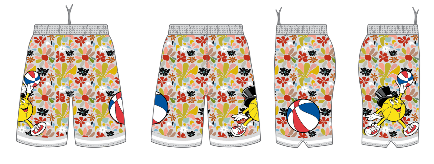 Macker Floral Retro Solid Jumpman Pocketed Short