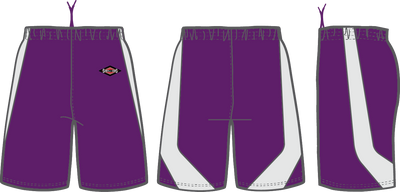 Shirts & Skins Purple/Off-White Hybrid Reversible Short