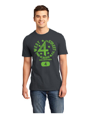 Charcoal /Neon Green West 4th Street Tee
