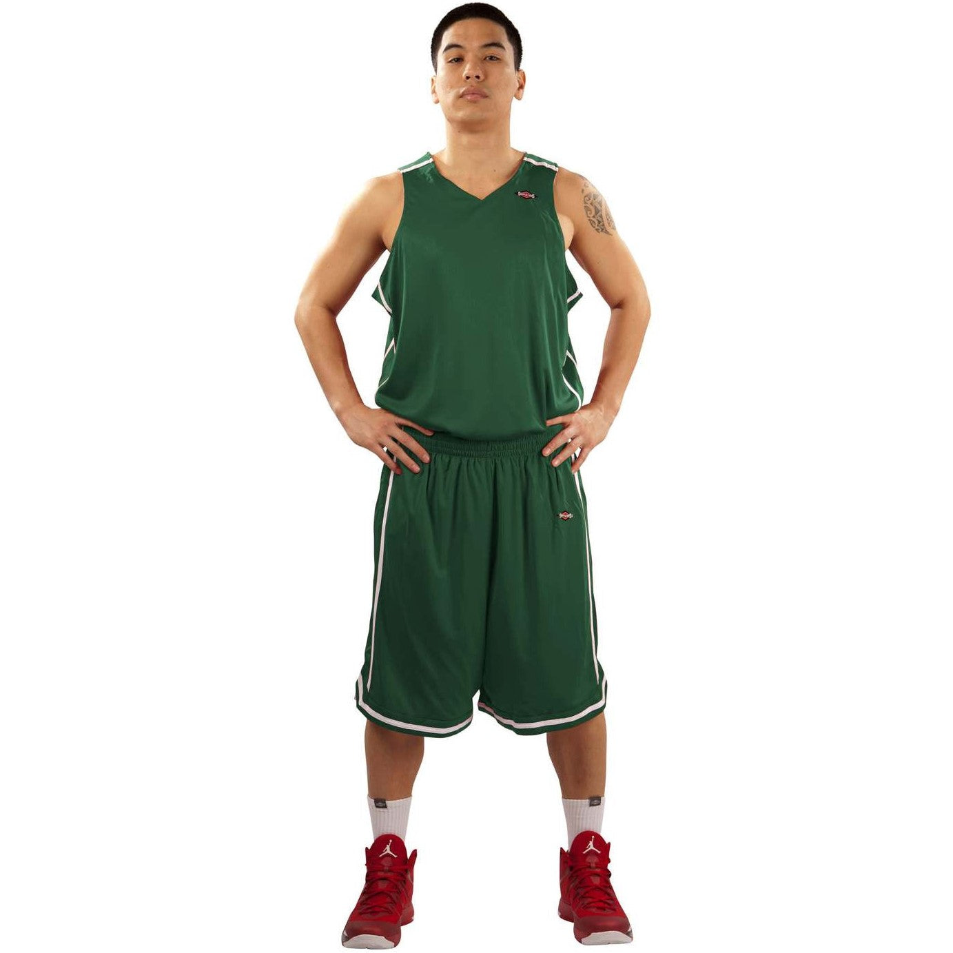 Shirts & Skins Dark Green/White League Reversible Basketball Uniform