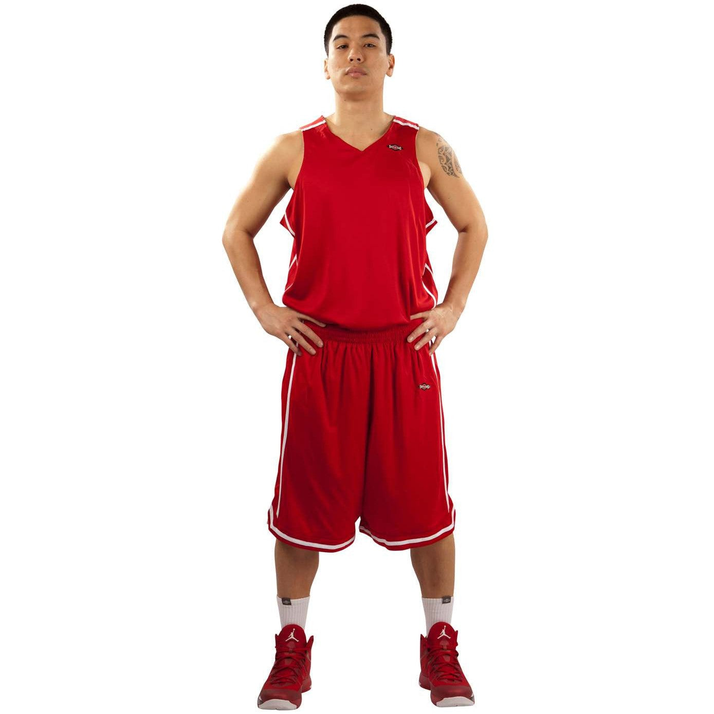Shirts & Skins Scarlet/White League Reversible Basketball Uniform