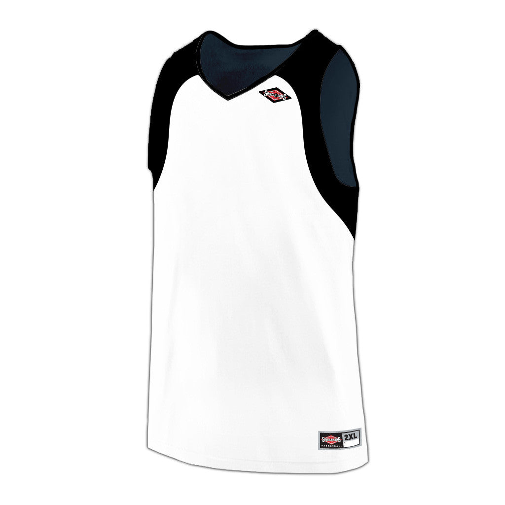 Shirts & Skins Basketball Hybrid 2 Reversible Jersey RJ019 / Black/White / M
